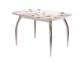 Стол Бостон-2 ф/п Сакура, 1100*700 мм, белый/хром триумф в Урае - uraj.mebel-tymen.ru | фото