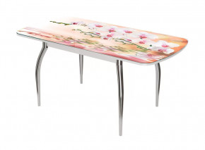 Стол Бостон-3 раздвижной, фотопечать Орхидея на воде/белый/хром триумф в Урае - uraj.mebel-tymen.ru | фото