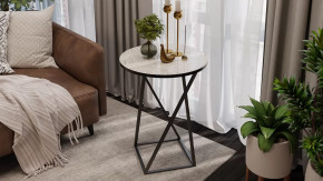 Стол журнальный ДП 1-03-05 исп. 2 Черный/Стекло с рисунком Песок в Урае - uraj.mebel-tymen.ru | фото