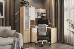 Стол компьютерный Лайт К1 дуб сонома/белый в Урае - uraj.mebel-tymen.ru | фото