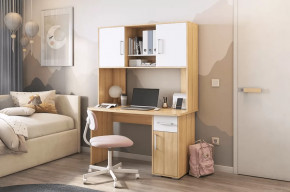 Стол компьютерный Лайт К2 дуб сонома/белый в Урае - uraj.mebel-tymen.ru | фото