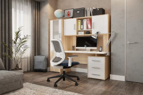 Стол компьютерный Лайт К3 дуб сонома/белый в Урае - uraj.mebel-tymen.ru | фото