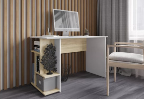 Стол компьютерный СКМ-6 (ш1200*г600*в750мм), Дуб сонома/ЛДСП Белый в Урае - uraj.mebel-tymen.ru | фото