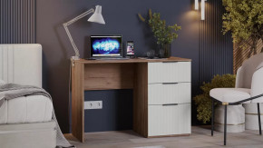 Стол письменный «Графит» Дуб Крафт Табачный, Холст Белый в Урае - uraj.mebel-tymen.ru | фото