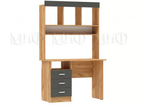 Стол письменный Мартина ЛДСП с надстройкой Графит, Дуб крафт в Урае - uraj.mebel-tymen.ru | фото