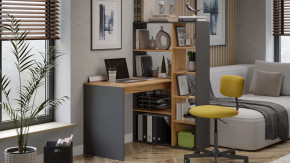 Стол письменный тип 16 Графит Серый/Дуб Крафт Золотой в Урае - uraj.mebel-tymen.ru | фото