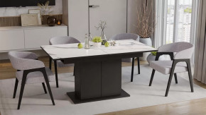 Стол раздвижной «Детройт» Тип 3 Черный, Белый мрамор в Урае - uraj.mebel-tymen.ru | фото