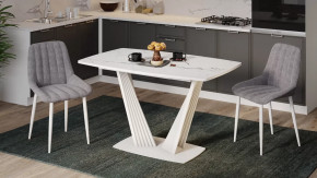 Стол раздвижной «Фабио» Тип 1 Стекло матовое белый мрамор в Урае - uraj.mebel-tymen.ru | фото