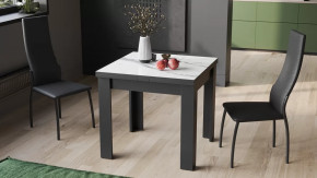 Стол раздвижной «Хьюстон» тип 1 Черный, Белый мрамор в Урае - uraj.mebel-tymen.ru | фото