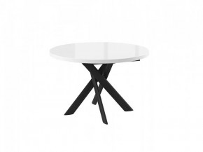 Стол раздвижной RONALDO-120, оптивайт белый/черный в Урае - uraj.mebel-tymen.ru | фото