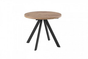 Стол раздвижной RONDO М-90, дуб велингтон/черный в Урае - uraj.mebel-tymen.ru | фото