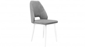 Стул «Капри» (конус Т2) Исп. 2 Белый муар, Велюр DREAM Grey (серый) в Урае - uraj.mebel-tymen.ru | фото