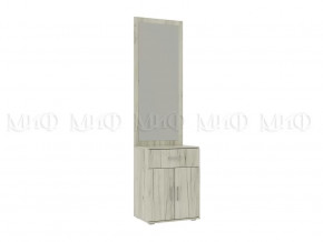 Тумба с зеркалом (600) Ева NEW Дуб Крафт Белый в Урае - uraj.mebel-tymen.ru | фото