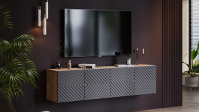 Тумба ТВ Танго Дуб крафт золотой/Холст вулкан в Урае - uraj.mebel-tymen.ru | фото