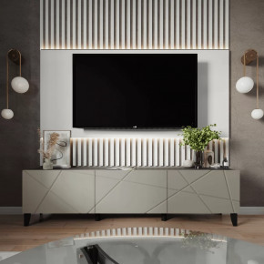 Тумба ТВМ-10 (с опорами) (ш2000*г384*в400мм) ЛДСП Графит/ЛДСП Панакота в Урае - uraj.mebel-tymen.ru | фото