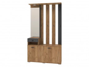 Вешалка с зеркалом Бостон Секция-7 Дуб Вотан/Антрацит в Урае - uraj.mebel-tymen.ru | фото