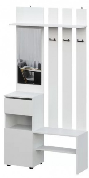 Вешалка с зеркалом Денвер SAFE Белый в Урае - uraj.mebel-tymen.ru | фото